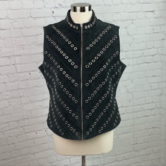 Suede Grommet Vest by Catherine Stewart - Picture 6 of 10